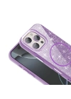 Apple iPhone 16 Pro Kılıf M-safe Şarj Özellikli Parlayan Simli Zore Okso Kapak