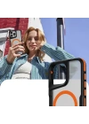 Apple iPhone 16 Pro Kılıf M-safe Şarj Özellikli Renkli Kenar Airbag Şeritli Zore Lamer Kapak
