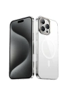 Apple iPhone 16 Pro Kılıf M-safe Şarj Özellikli Şeffaf Cam Arka Yüzey Zore G-Glass Kapak