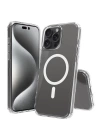 Apple iPhone 16 Pro Kılıf M-safe Şarj Özellikli Şeffaf Sert PC Zore Embos Kapak