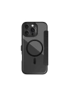 Apple iPhone 16 Pro Kılıf M-safe Şarj Özellikli Vegan Deri Tasarımlı Şeffaf Arka Yüzey Kartlıklı Raptic Urban Folio Serisi Kapak
