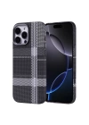 Apple iPhone 16 Pro Kılıf M-safe Şarj Özellikli Karbon Fiber Görünümlü Zore Nekst Kapak