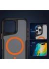 Apple iPhone 16 Pro Kılıf M-safe Şarj Özellikli Renkli Kenar Airbag Şeritli Zore Lamer Kapak
