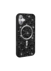 Apple iPhone 16 Pro Kılıf Pırlanta Tasarımlı M-safe Şarj Özellikli Zore Mozaik Silikon Kapak