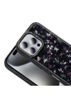 Apple iPhone 16 Pro Kılıf Taşlı ve Simli Tasarım Zore Azra Kapak