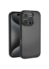 Apple iPhone 16 Pro Max Kılıf Karbon Fiber Görünümlü Parlak Kamera Çerçeveli Zore Venus Kapak