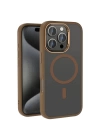 Apple iPhone 16 Pro Max Kılıf M-safe Şarj Özellikli Parlak Kamera Çerçeveli Zore Kost Kapak
