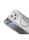 Apple iPhone 16 Pro Max Kılıf M-safe Şarj Özellikli Parlayan Simli Zore Okso Kapak