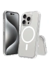 Apple iPhone 16 Pro Max Kılıf M-safe Şarj Özellikli Şeffaf Sert PC Zore Embos Kapak