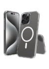 Apple iPhone 16 Pro Max Kılıf M-safe Şarj Özellikli Şeffaf Sert PC Zore Embos Kapak