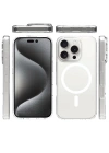 Apple iPhone 16 Pro Max Kılıf M-safe Şarj Özellikli Şeffaf Sert PC Zore Embos Kapak