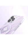 Apple iPhone 16 Pro Max Kılıf M-Safe Şarj Özellikli Orjinal Swarovski Taşlı Zore Paris Rovix Sert PC Kapak