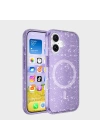 Apple iPhone 16 Pro Max Kılıf M-safe Şarj Özellikli Parlayan Simli Saydam Renkli Zore Allstar Kapak