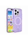 Apple iPhone 16 Pro Max Kılıf M-safe Şarj Özellikli Parlayan Simli Saydam Renkli Zore Allstar Kapak