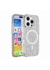 Apple iPhone 16 Pro Max Kılıf M-safe Şarj Özellikli Parlayan Simli Saydam Renkli Zore Allstar Kapak