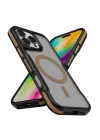 Apple iPhone 16 Pro Max Kılıf M-safe Şarj Özellikli Renkli Kenar Airbag Şeritli Zore Lamer Kapak