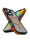 Apple iPhone 16 Pro Max Kılıf M-safe Şarj Özellikli Renkli Kenar Airbag Şeritli Zore Lamer Kapak