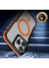 Apple iPhone 16 Pro Max Kılıf M-safe Şarj Özellikli Renkli Kenar Airbag Şeritli Zore Lamer Kapak