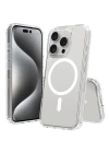 Apple iPhone 16 Pro Max Kılıf M-safe Şarj Özellikli Şeffaf Sert PC Zore Embos Kapak