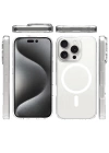 Apple iPhone 16 Pro Max Kılıf M-safe Şarj Özellikli Şeffaf Sert PC Zore Embos Kapak