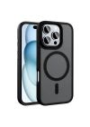 Apple iPhone 16 Pro Max Kılıf Mat Arka Yüzey Wireless Şarj Özellikli Zore Flet M-safe Kapak