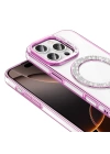 Apple iPhone 16 Pro Max Kılıf Pırlanta Taş Tasarımlı M-safe Şarj Özellikli Zore Karetta Silikon Kapak
