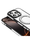 Apple iPhone 16 Pro Max Kılıf Pırlanta Taş Tasarımlı M-safe Şarj Özellikli Zore Karetta Silikon Kapak