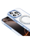 Apple iPhone 16 Pro Max Kılıf Pırlanta Taş Tasarımlı M-safe Şarj Özellikli Zore Karetta Silikon Kapak
