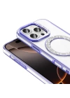 Apple iPhone 16 Pro Max Kılıf Pırlanta Taş Tasarımlı M-safe Şarj Özellikli Zore Karetta Silikon Kapak