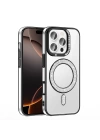 Apple iPhone 16 Pro Max Kılıf Pırlanta Taş Tasarımlı M-safe Şarj Özellikli Zore Karetta Silikon Kapak