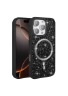Apple iPhone 16 Pro Max Kılıf Pırlanta Tasarımlı M-safe Şarj Özellikli Zore Mozaik Silikon Kapak