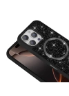 Apple iPhone 16 Pro Max Kılıf Pırlanta Tasarımlı M-safe Şarj Özellikli Zore Mozaik Silikon Kapak