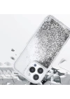 Apple iPhone 16 Pro Max Kılıf Sıvılı Simli Şeffaf Arka Yüzey Zore Keto Silikon Kapak