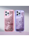 Apple iPhone 16 Pro Max Kılıf Sıvılı Simli Şeffaf Arka Yüzey Zore Keto Silikon Kapak