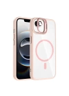 Apple iPhone 16E Kılıf Standlı ve Kamera Lens Hediyeli M-Safe Şarj Özellikli Zore Etro Kapak