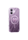 Apple iPhone 17 Kılıf M-Safe Şarj Özellikli Orjinal Swarovski Taşlı Zore Paris Rovix Sert PC Kapak