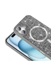 Apple iPhone 17 Kılıf Pırlanta Tasarımlı M-safe Şarj Özellikli Zore Mozaik Silikon Kapak