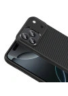 Apple iPhone 17 Pro Kılıf M-Safe Şarj Özellikli Karbon Fiber Görünümlü Zore Truva Silikon Kapak