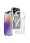 Apple iPhone 17 Pro Kılıf M-safe Şarj Özellikli Şeffaf Sert PC Zore Embos Kapak