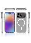 Apple iPhone 17 Pro Kılıf M-safe Şarj Özellikli Şeffaf Sert PC Zore Embos Kapak