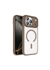 Apple iPhone 18 Pro Kılıf Wireless Şarj Özellikli Zore Krom M-safe Silikon Kapak