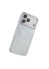 Apple iPhone 18 Pro Max Kılıf M-Safe Şarj Özellikli El İşlemeli Swarovski Taşlı Zore Paris Riva Sert PC Kapak