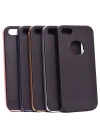 Apple iPhone 5 Kılıf Zore İnce Mono Karbon Silikon Kapak