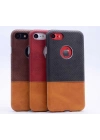 Apple iPhone 6 Plus Kılıf Zore Derili Deku Silikon