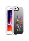 Apple iPhone 7 Kılıf Desenli Zore Silver Sert Kapak