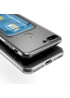 Apple iPhone 7 Kılıf Kartlıklı Şeffaf Zore Setra Clear Silikon Kapak