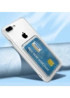 Apple iPhone 8 Kılıf Kartlıklı Şeffaf Zore Setra Clear Silikon Kapak