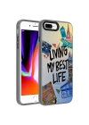 Apple iPhone 8 Plus Kılıf Desenli Zore Dragon Sert Kapak
