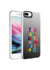 Apple iPhone 8 Plus Kılıf Desenli Zore Silver Sert Kapak