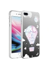 Apple iPhone 8 Plus Kılıf Desenli Zore Silver Sert Kapak